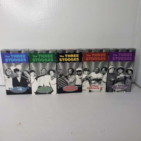 THREE STOOGES VHS Set of 5 Movies - Picture 1 of 3